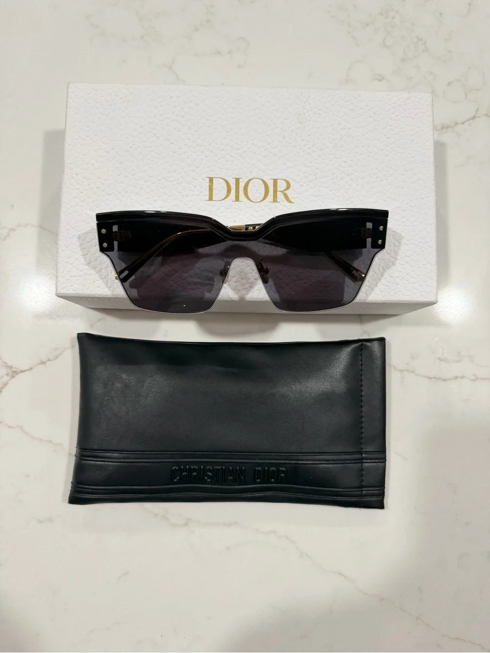 Dior Black Gradient Shield Sunglasses